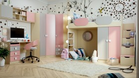 Детская комната Грэйси (Розовый/Серый/корпус Клен) в Кызыле - kyzyl.katalogmebeli.com | фото