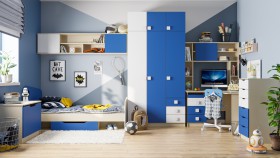Детская комната Скай (Синий/Белый/корпус Клен) в Кызыле - kyzyl.katalogmebeli.com | фото