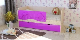 Друзья Кровать детская 2 ящика 1.6 Фиолетовый глянец в Кызыле - kyzyl.katalogmebeli.com | фото
