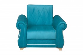 Кресло для отдыха "Порто" (велюр киви бирюза / микровельвет крем) в Кызыле - kyzyl.katalogmebeli.com | фото 3