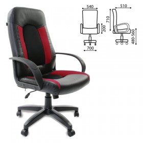 Кресло офисное BRABIX Strike EX-525 (черно-красный) в Кызыле - kyzyl.katalogmebeli.com | фото