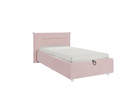 Кровать 0.9 Альба (Нежно-розовый велюр/под-мех) в Кызыле - kyzyl.katalogmebeli.com | фото