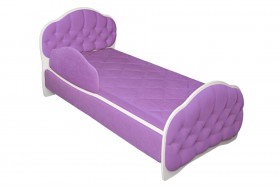 Кровать 160 Гармония 67 Светло-фиолетовый (мягкий бортик) в Кызыле - kyzyl.katalogmebeli.com | фото