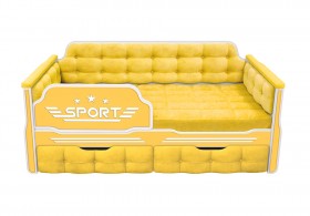 Кровать 170 серии Спорт 2 ящика 74 Жёлтый (мягкие боковые накладки) в Кызыле - kyzyl.katalogmebeli.com | фото