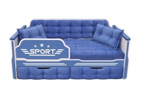 Кровать 170 серии Спорт 2 ящика 85 Синий (подушки) в Кызыле - kyzyl.katalogmebeli.com | фото