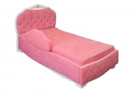 Кровать 190 Гармония Lux 36 Розовый (мягкий бортик) в Кызыле - kyzyl.katalogmebeli.com | фото
