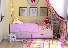Кровать Алиса КР-812 1,6 Белфорд/Розовый металлик в Кызыле - kyzyl.katalogmebeli.com | фото