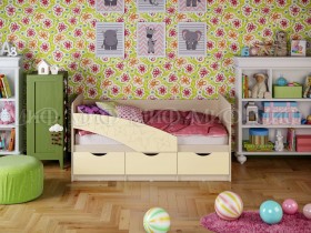 Кровать Бабочки 1,6м (Ваниль матовый) в Кызыле - kyzyl.katalogmebeli.com | фото