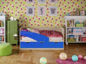Кровать Бабочки 2,0м (Синий матовый) в Кызыле - kyzyl.katalogmebeli.com | фото