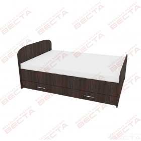 Кровать двухспальная ЛДСП 1400 с ящиками Венге в Кызыле - kyzyl.katalogmebeli.com | фото