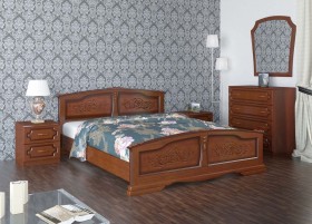 Кровать Елена из массива сосны 1200*2000 Орех в Кызыле - kyzyl.katalogmebeli.com | фото