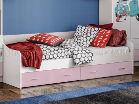 Кровать Fashion-1 Вега 0,9 м (Белый/Розовый) в Кызыле - kyzyl.katalogmebeli.com | фото