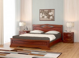 Кровать Карина-7 из массива сосны 1400*2000 Орех в Кызыле - kyzyl.katalogmebeli.com | фото