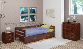Кровать одинарная ГЛОРИЯ из массива сосны  900*2000 (Орех) в Кызыле - kyzyl.katalogmebeli.com | фото