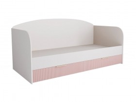 Кровать с ящиками ДКД 2000.1 Лавис (Белый софт/Роза/корпус Белый) в Кызыле - kyzyl.katalogmebeli.com | фото