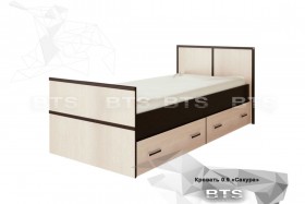 Кровать Сакура с настилом и ящиками 0,9 (Венге/Лоредо) в Кызыле - kyzyl.katalogmebeli.com | фото
