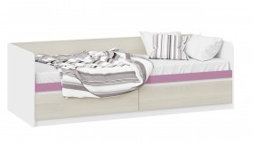 Кровать «Сканди» с 2 ящиками Дуб Гарден/Белый/Лиловый в Кызыле - kyzyl.katalogmebeli.com | фото