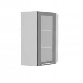 Квадро ВПУС 550 шкаф верхний угловой со стеклом высокий (Виноград/корпус Серый) в Кызыле - kyzyl.katalogmebeli.com | фото
