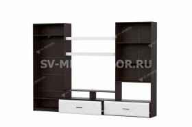 Мебель для гостиной МГС 7 Исполнение 1 Дуб Венге/Белый глянец в Кызыле - kyzyl.katalogmebeli.com | фото