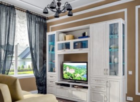 Модульная гостиная Флоренция (Дуб Сонома белый) в Кызыле - kyzyl.katalogmebeli.com | фото