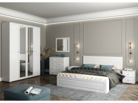Модульная спальня Барселона (Белый/Белый глянец) в Кызыле - kyzyl.katalogmebeli.com | фото