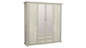 Шкаф для одежды "Сохо" (бетон пайн белый/2 ящика/зеркало) в Кызыле - kyzyl.katalogmebeli.com | фото