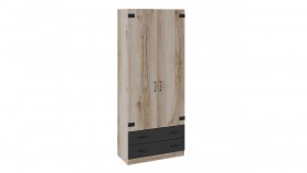 Шкаф для одежды комбинированный «Окланд» (Фон Черный/Дуб Делано) в Кызыле - kyzyl.katalogmebeli.com | фото