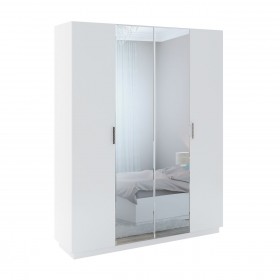 Шкаф с зер. 4 двери М22 Спальня Тиффани (белый текстурный) в Кызыле - kyzyl.katalogmebeli.com | фото
