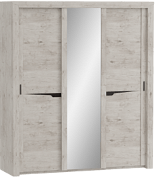 Шкаф трехдверный Соренто с раздвижными дверями Дуб бонифаций/Кофе структурный матовый в Кызыле - kyzyl.katalogmebeli.com | фото 1